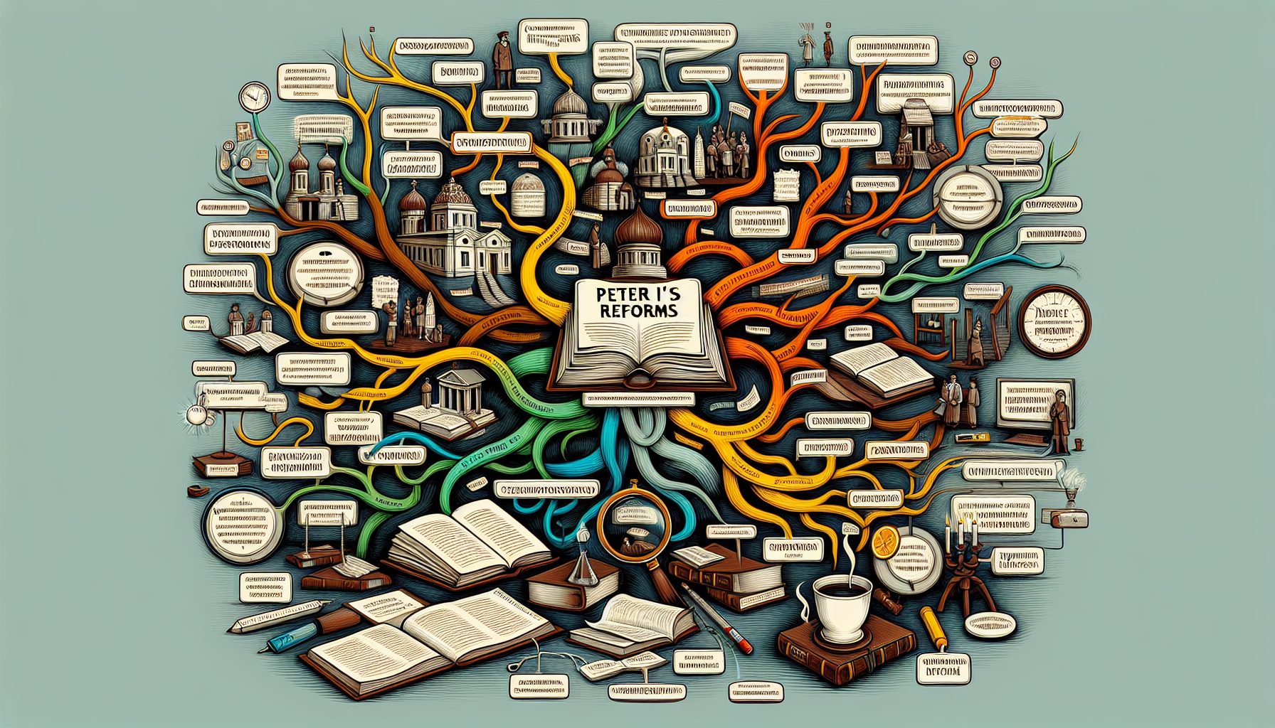 Пример мнк‑карты на теме ЕГЭ: реформы Петра I